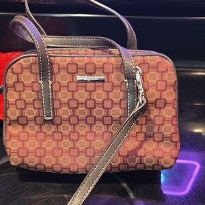 Nine West Burgundy and Brown Crossbody Bag